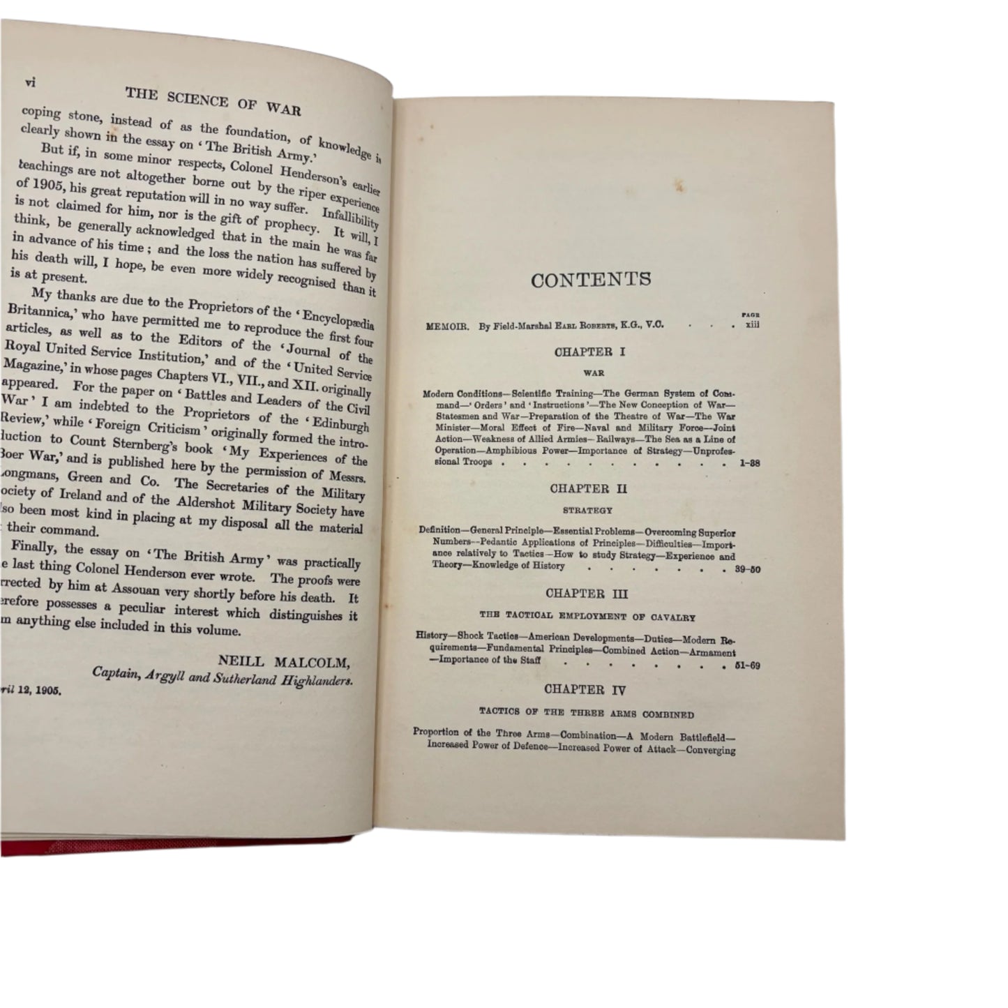 1913 "The Science of War" Red Half Leather Book