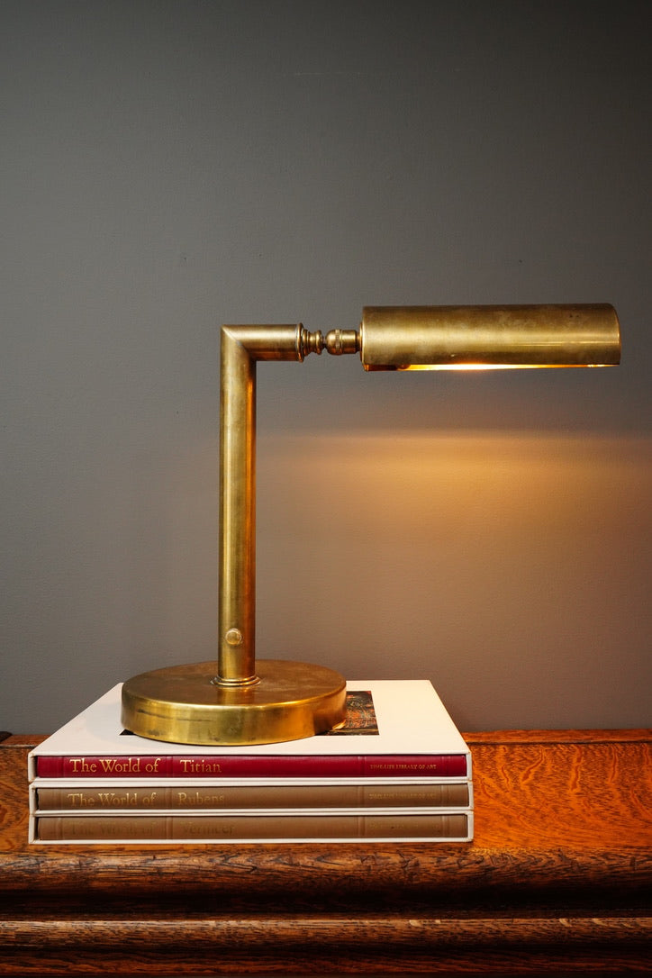 Vintage Brass Desk Lamp, Dimmable