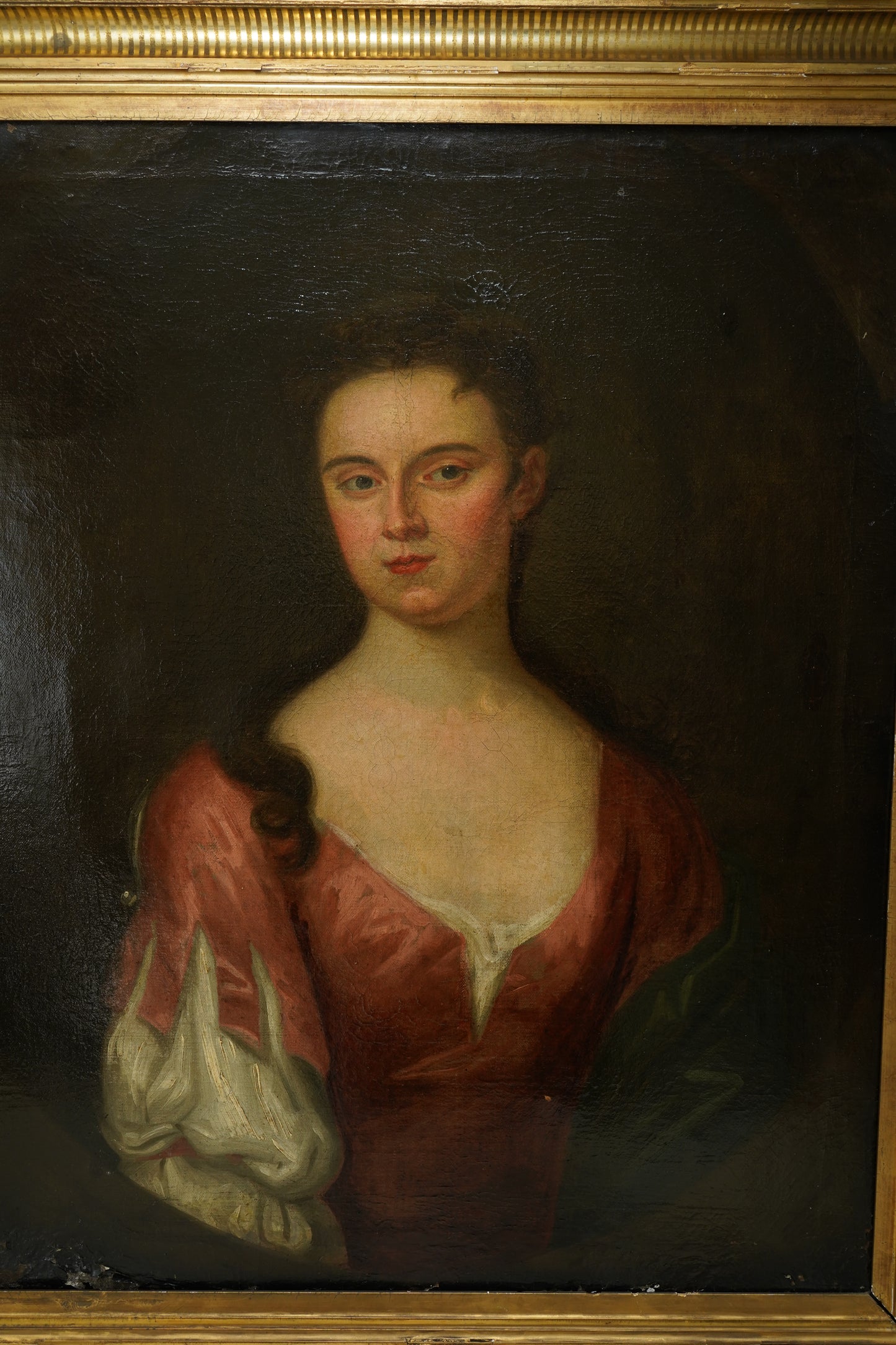 18th Century Georgian Portrait Oil on Canvas Painting, c. 1720–1740