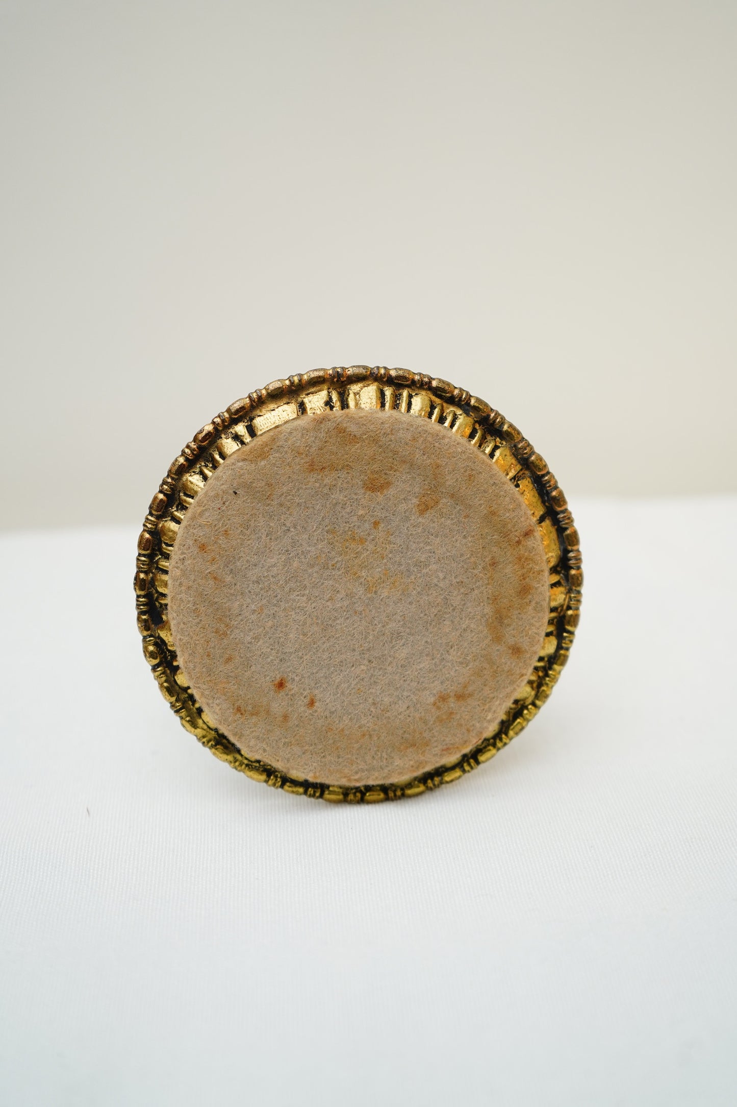 Vintage Gilt Filigree Pedestal Table Lighter Stand, Rococo Revival Tobacciana