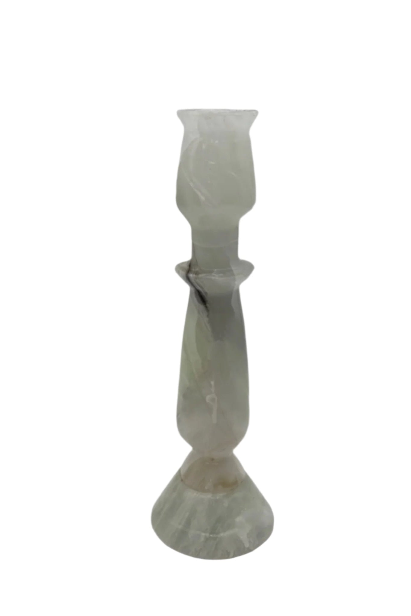 Mid-Century White Onyx Candlestick Holder