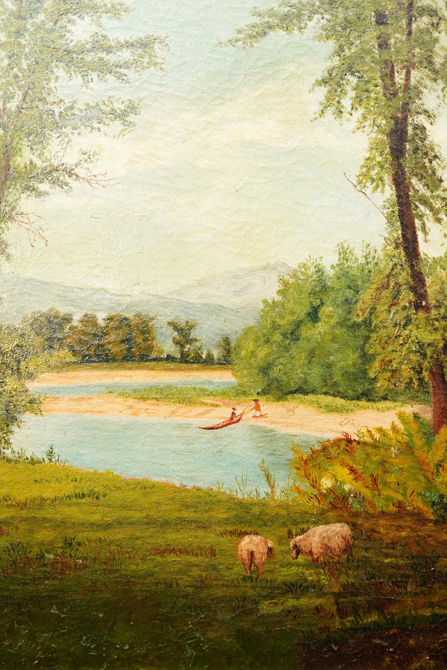 Antique English School Landscape Oil Painting c1860