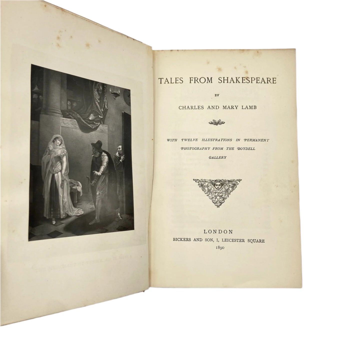 1890 "Tales from Shakespeare" Red Full Leather Prize Binding Book