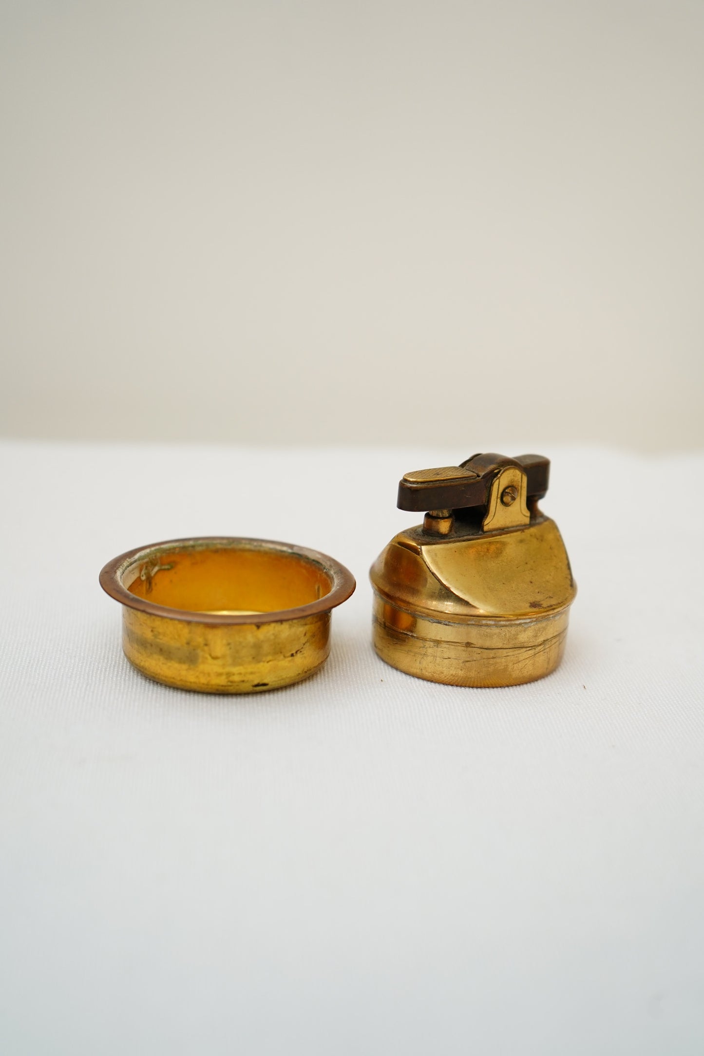 Vintage Gilt Filigree Pedestal Table Lighter Stand, Rococo Revival Tobacciana