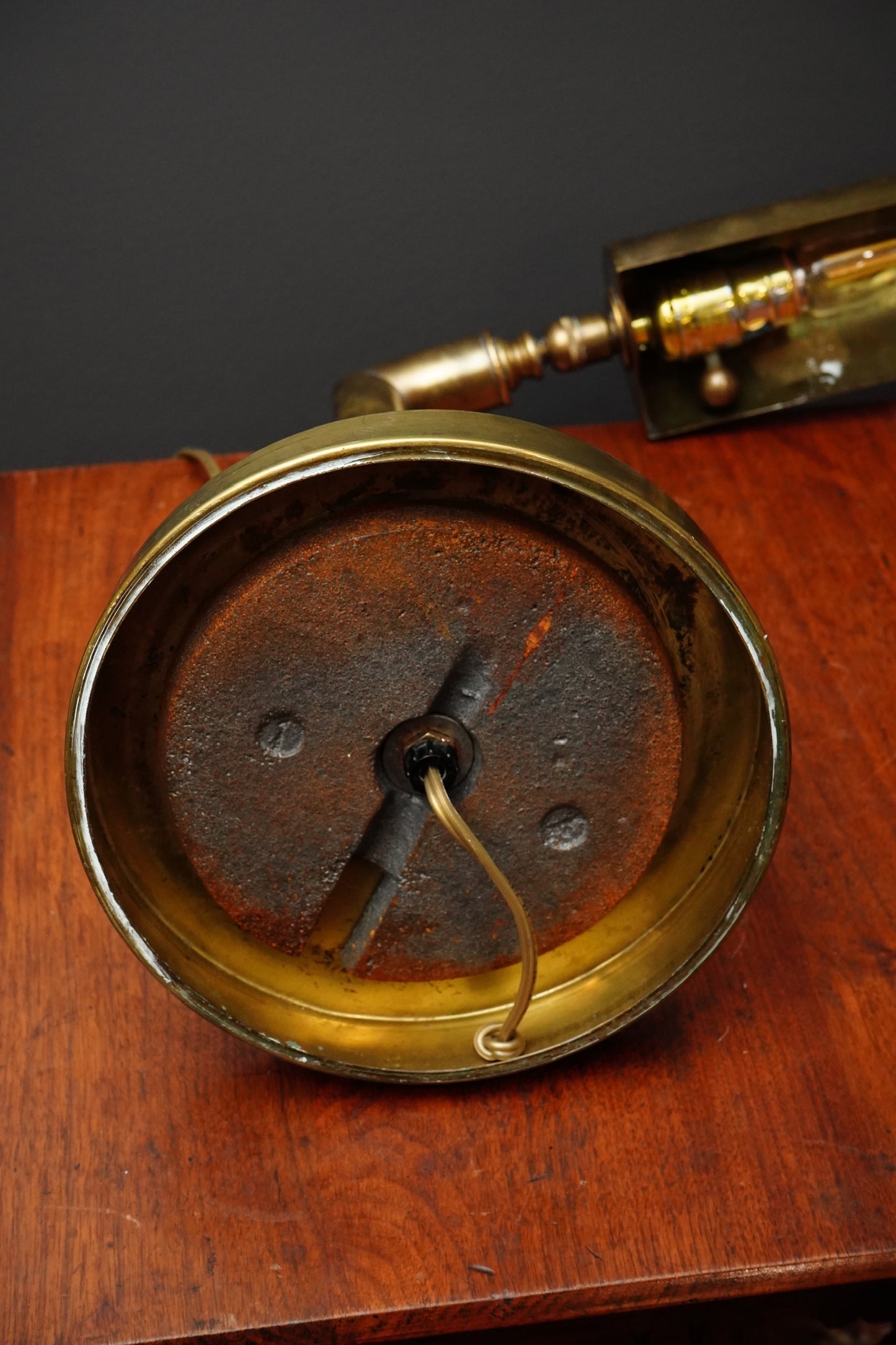 Vintage Brass Desk Lamp, Dimmable