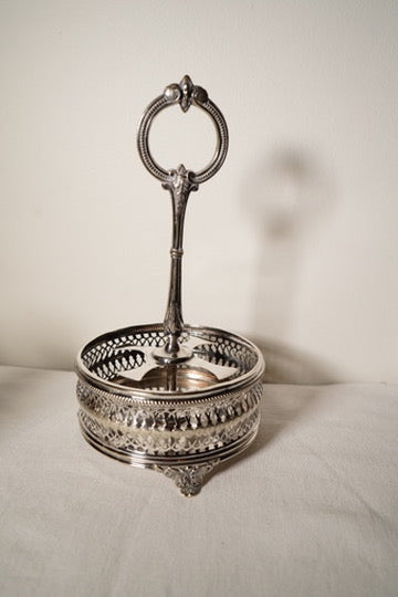 Antique Victorian Silver Plated Cruet Set with Four Cut Glass Bottles, English, c. 1880–1910