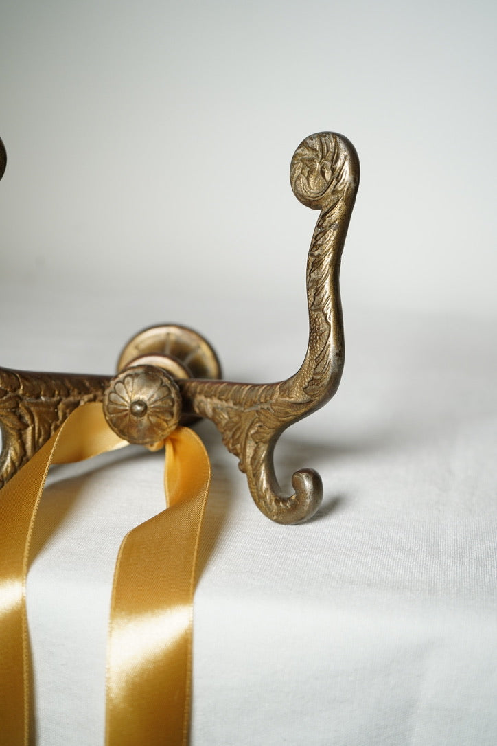 Pair of Antique Gilded Metal Rococo Revival Wall Hooks, c. 1900–1930