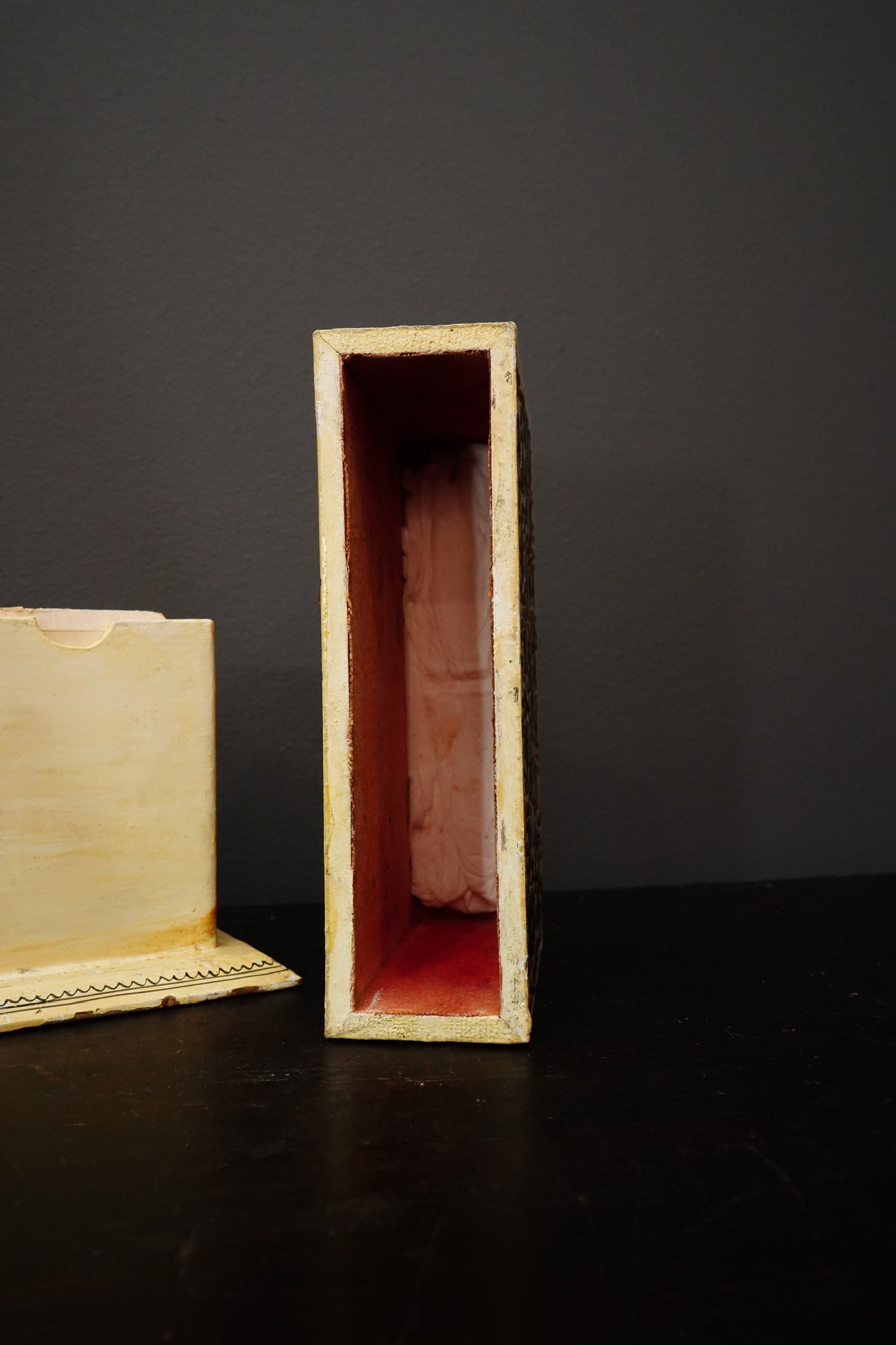 Antique Hand Painted Card Holder Box