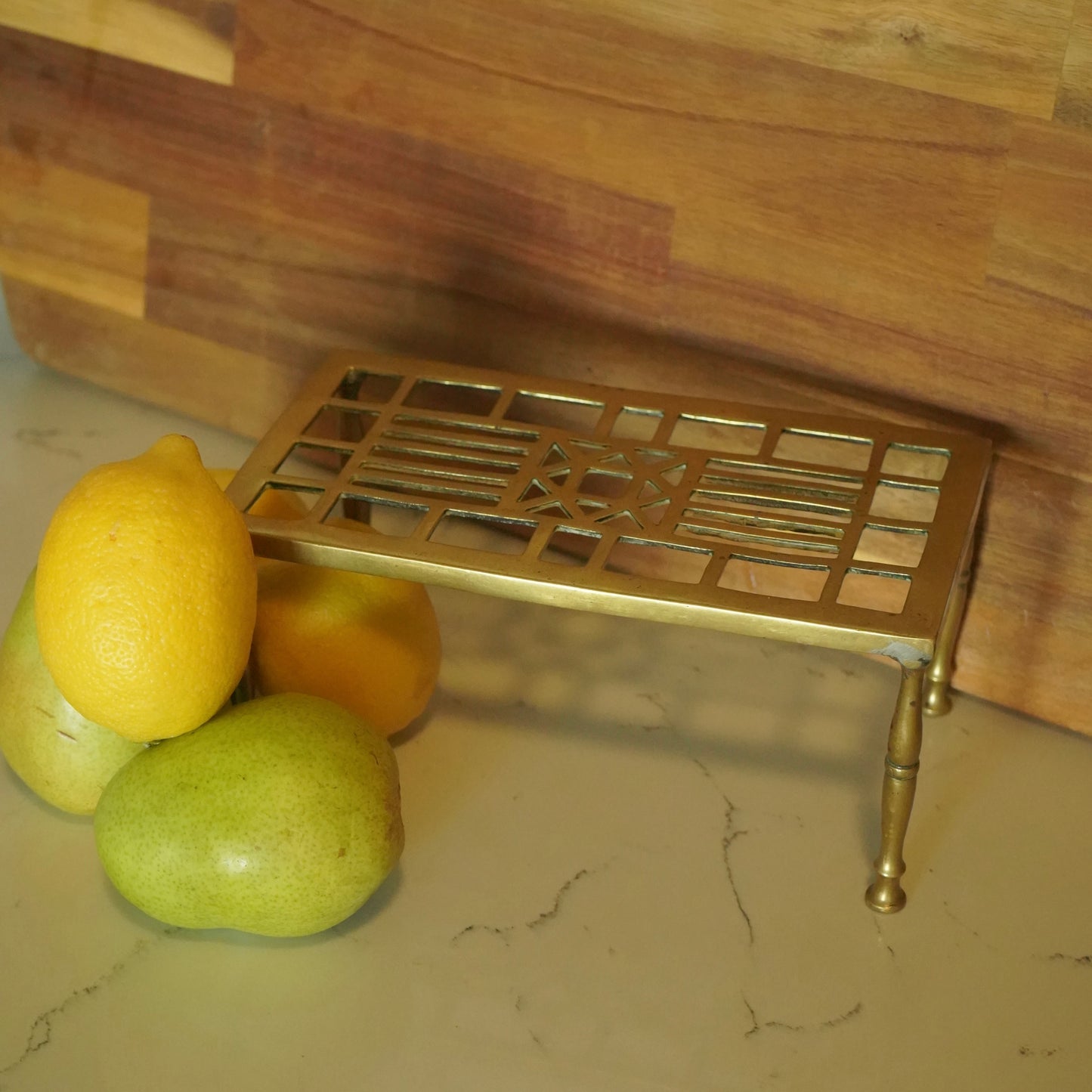 Small Antique English Brass Riser | Trivet