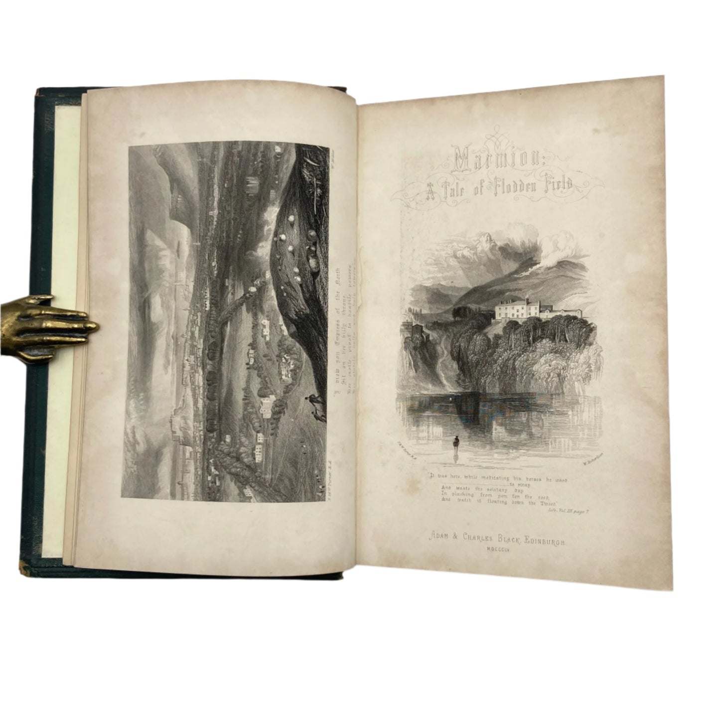 1804 "Marmion" Embossed Green Full Leather Book