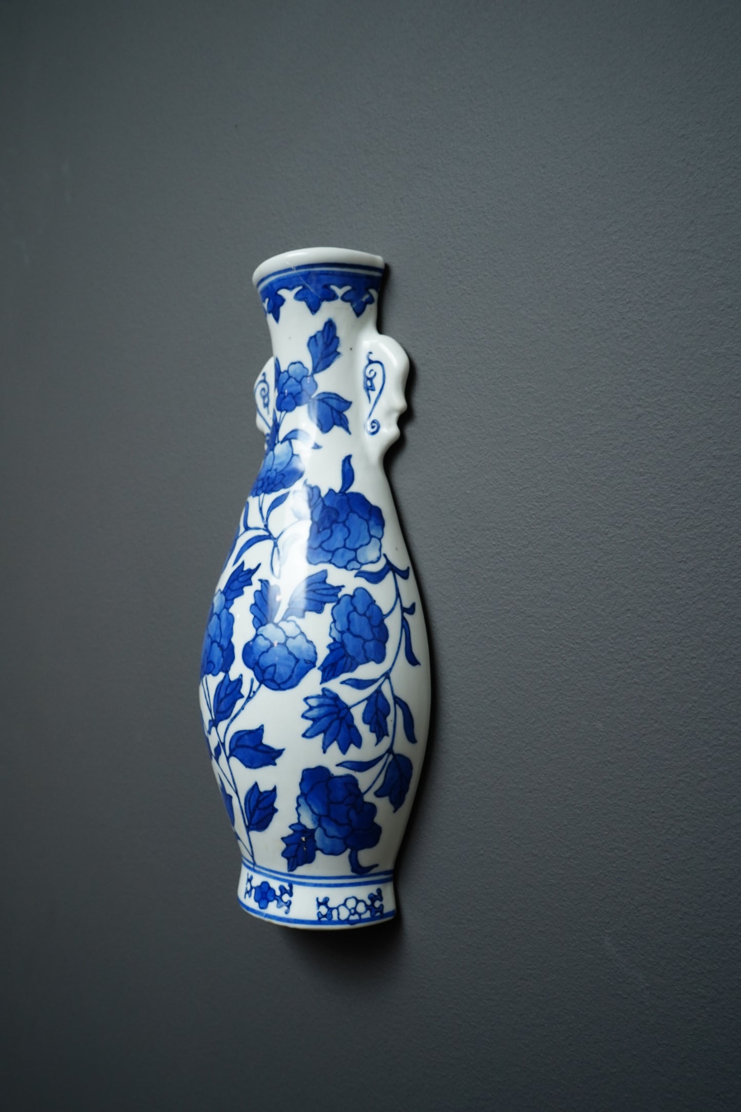 Blue and White Delft Style Wall Pocket Vase