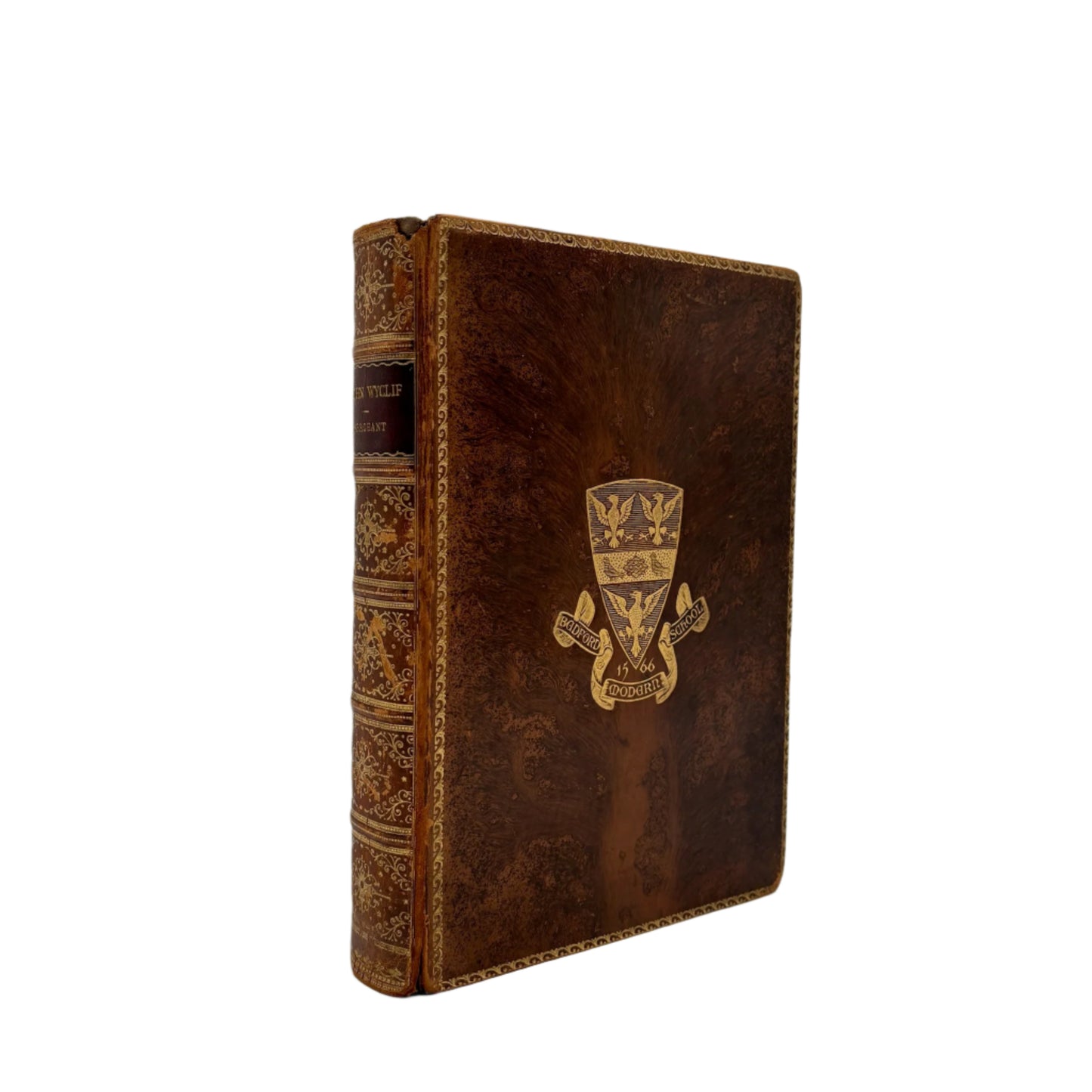 1893 "John Wyclif" Brown Full Tree-Calf Leather Book