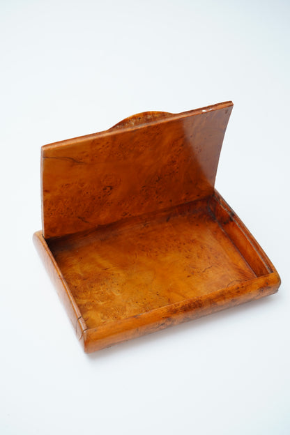 Antique Burr Walnut Pocket Card Case Box