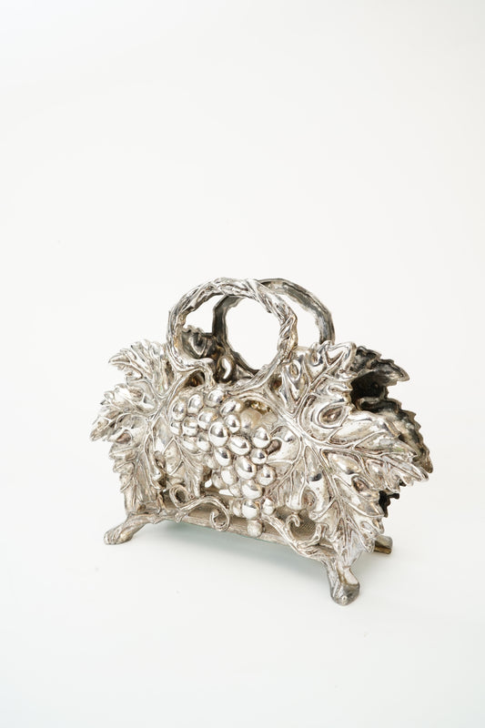 Vintage Godinger Silver Plate Grapevine Napkin Holder