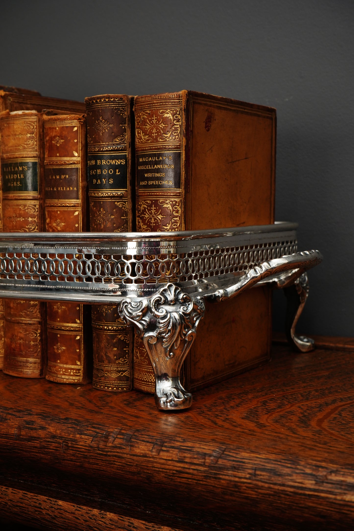 Antique Silver Plated Casserole Dish Holder Stand with Pierced Gallery