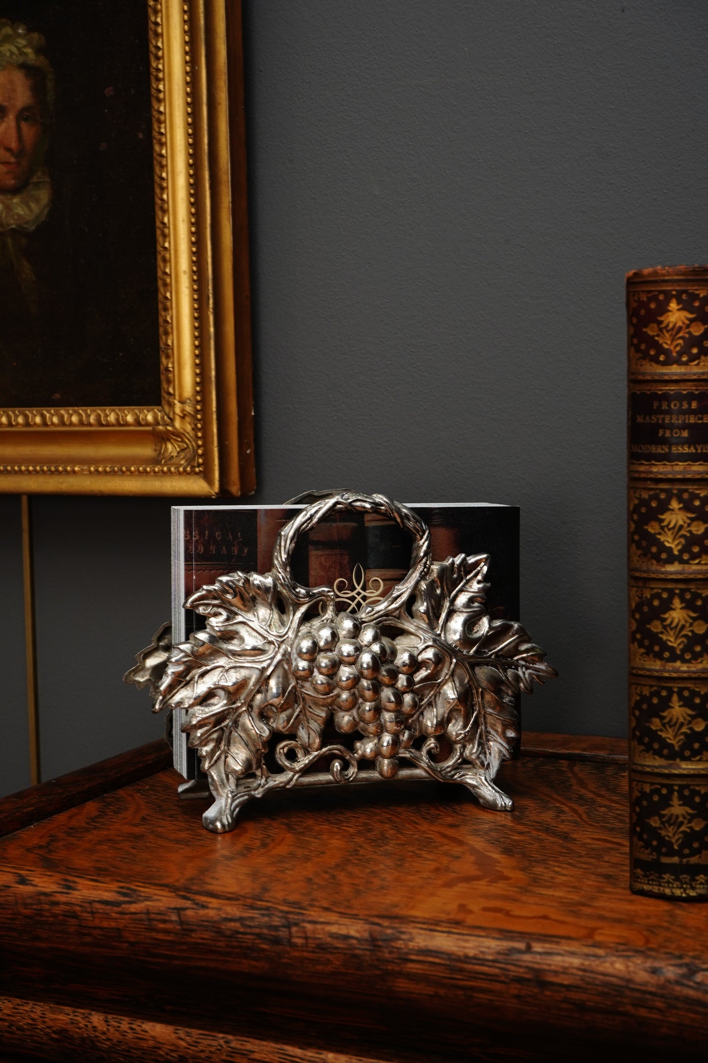 Vintage Godinger Silver Plate Grapevine Napkin Holder