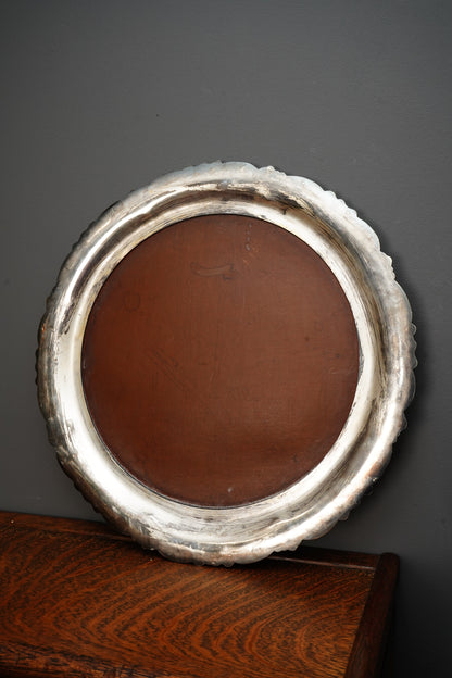 Antique Silver Plate Mirrored Plateau Vanity Tray