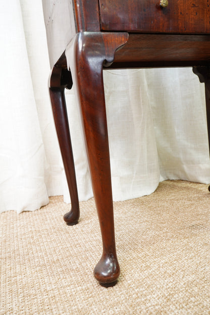 Antique Edwardian Mahogany Tray-Top Tambour Bedside Cabinet