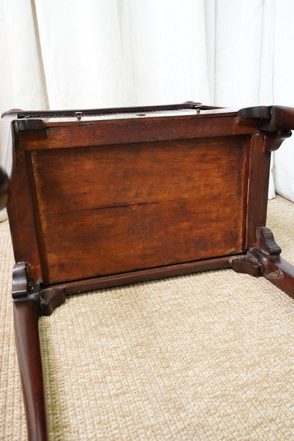 Antique Edwardian Mahogany Tray-Top Tambour Bedside Cabinet