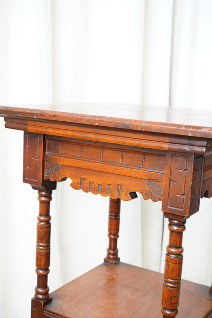 Vintage Walnut Three Tier Plant Stand, Circa 1900