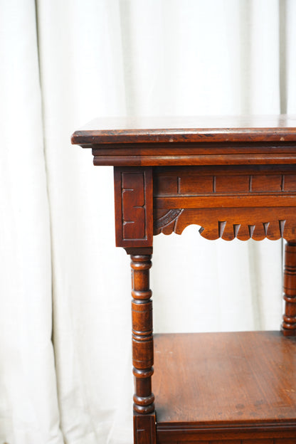 Vintage Walnut Three Tier Plant Stand, Circa 1900