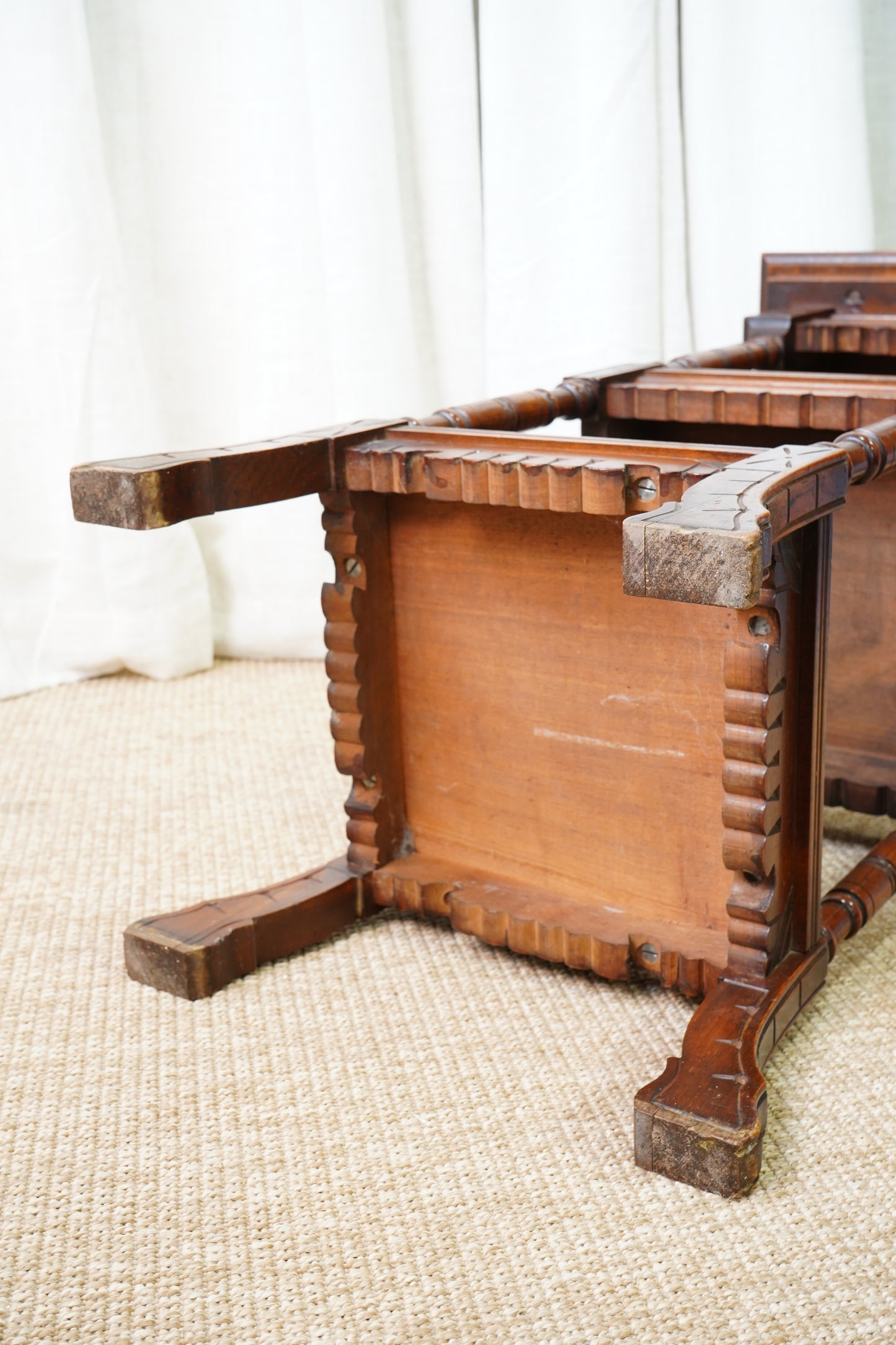 Vintage Walnut Three Tier Plant Stand, Circa 1900