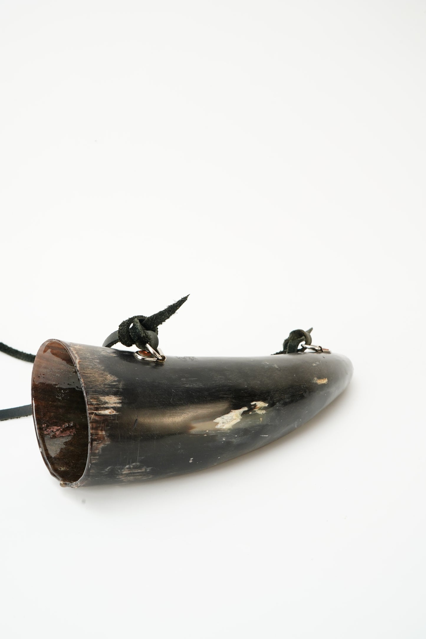 Viking Style Horn Drinking Cup with Leather Strap