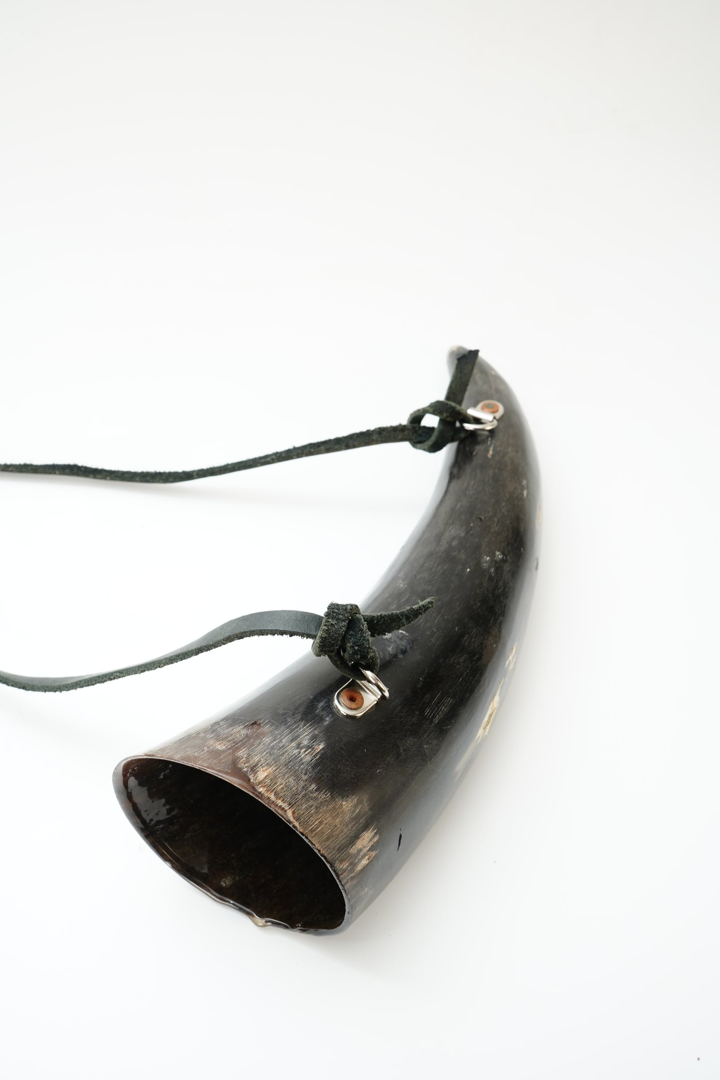 Viking Style Horn Drinking Cup with Leather Strap