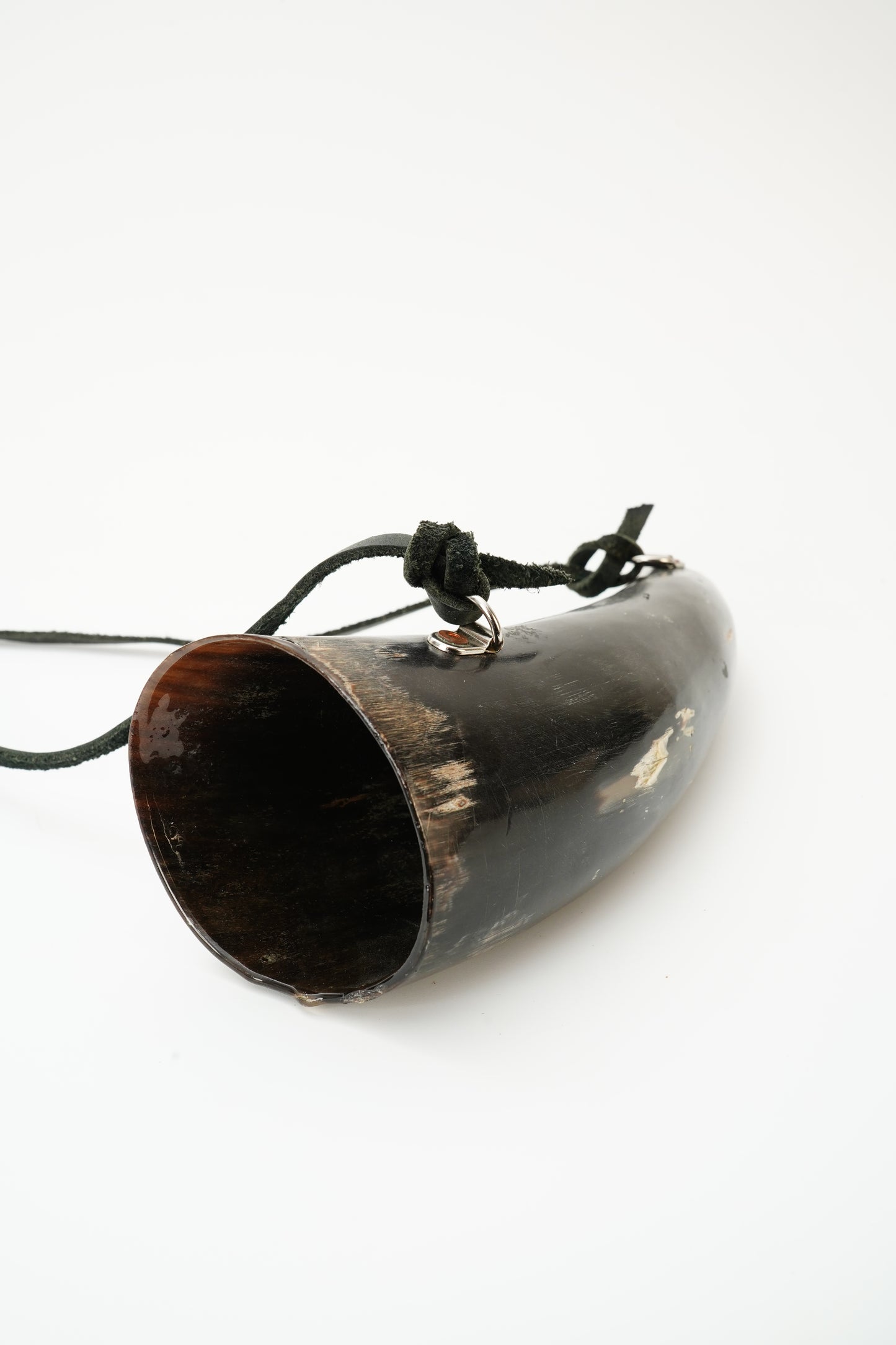 Viking Style Horn Drinking Cup with Leather Strap
