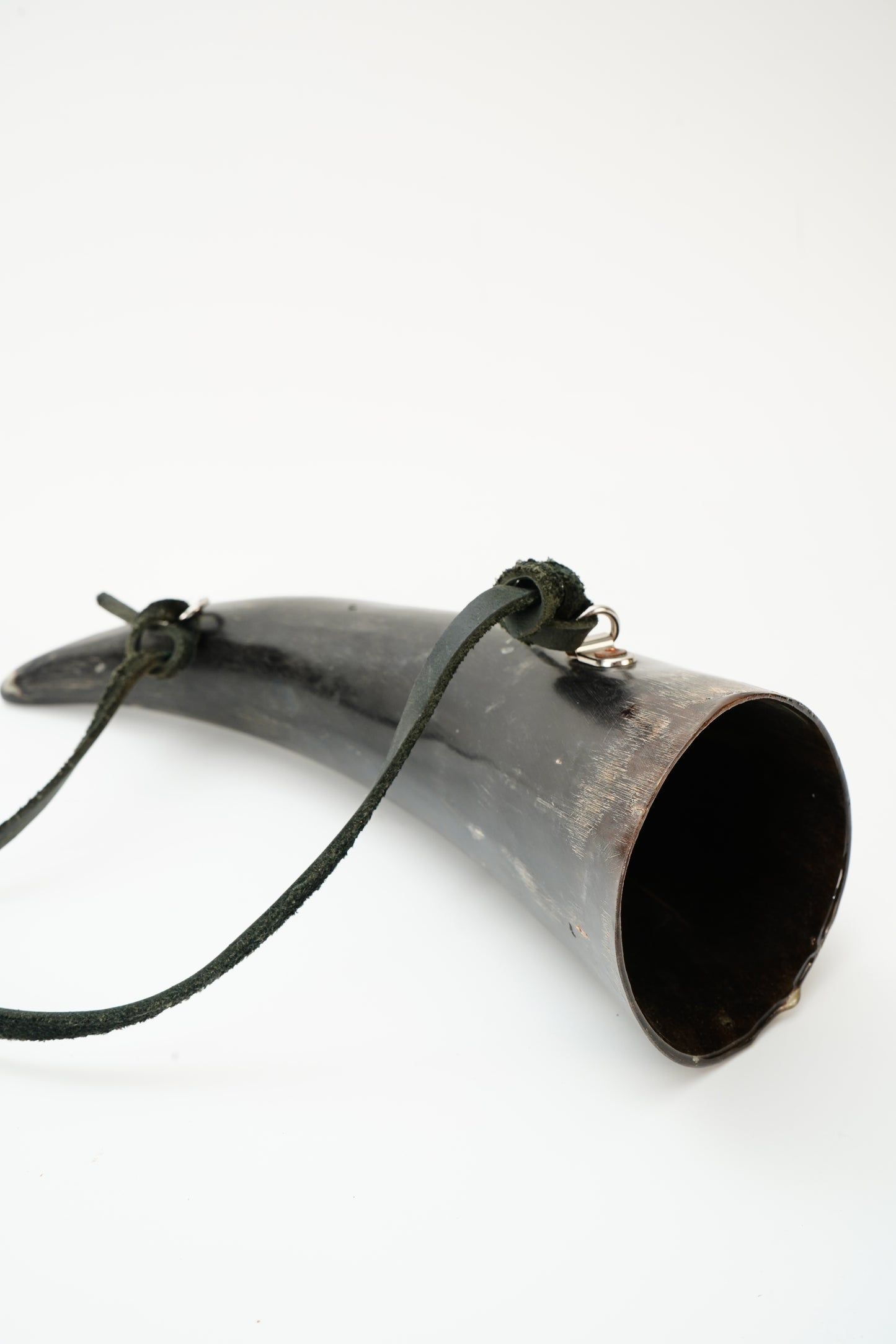 Viking Style Horn Drinking Cup with Leather Strap