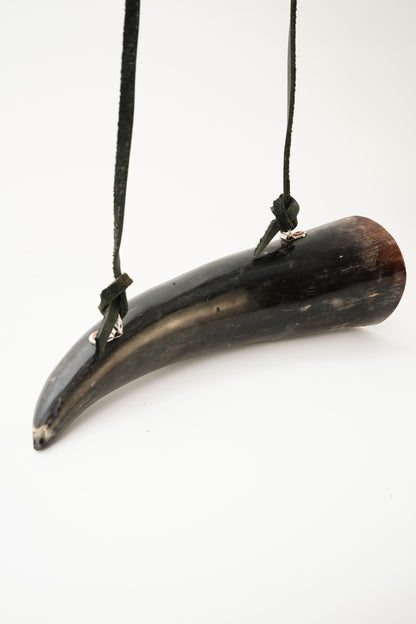 Viking Style Horn Drinking Cup with Leather Strap