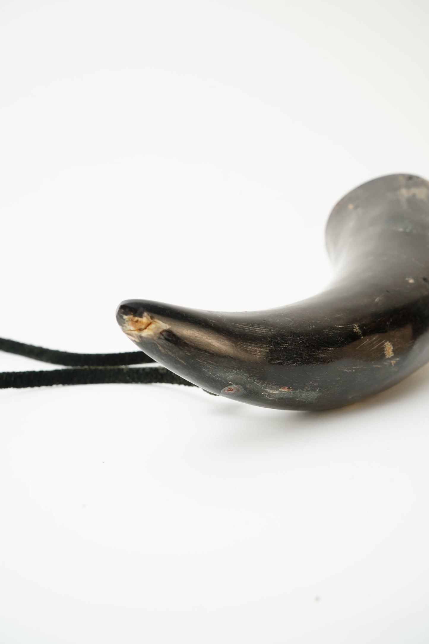 Viking Style Horn Drinking Cup with Leather Strap