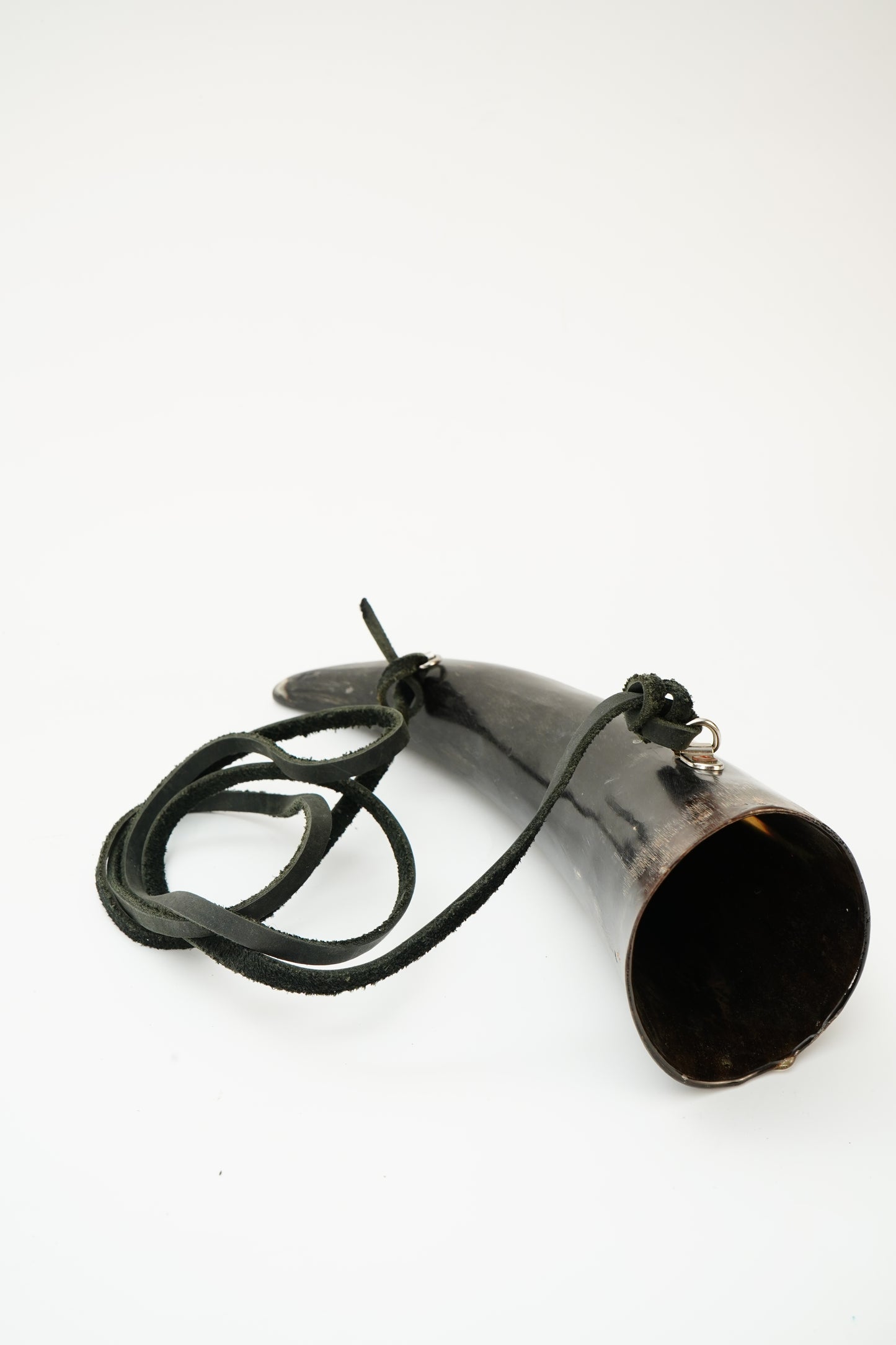 Viking Style Horn Drinking Cup with Leather Strap