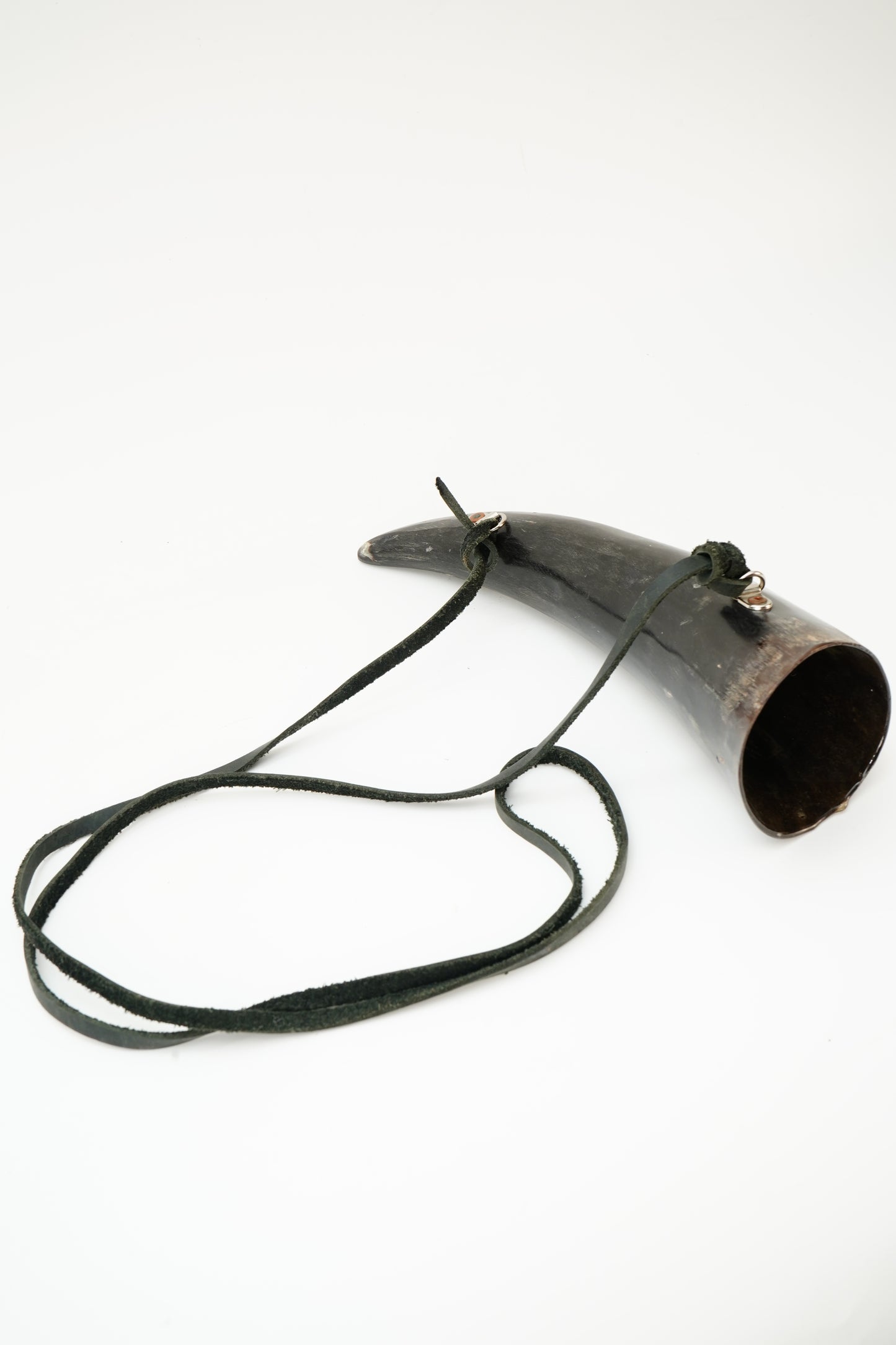 Viking Style Horn Drinking Cup with Leather Strap