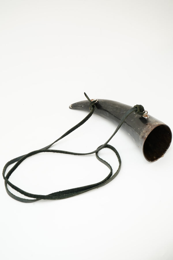 Viking Style Horn Drinking Cup with Leather Strap secondary view