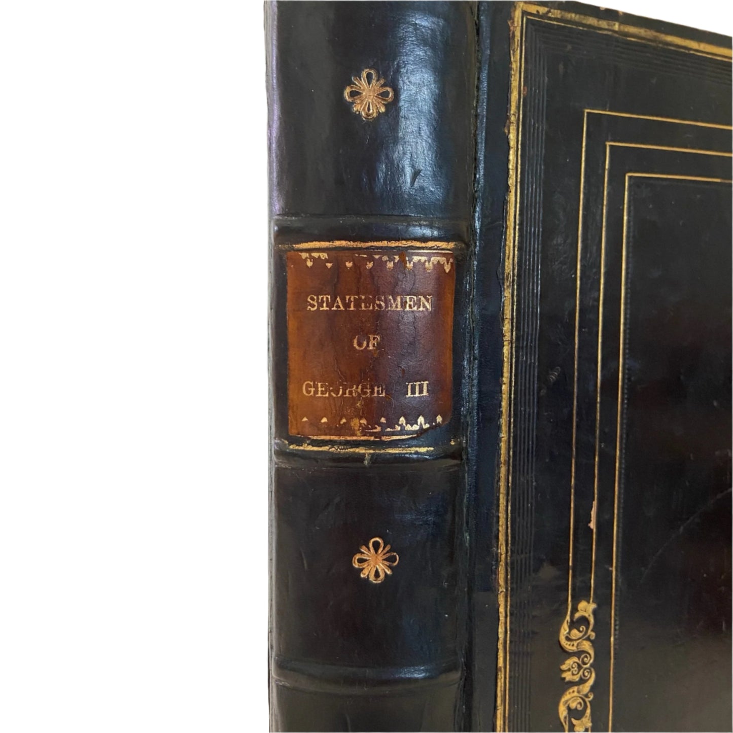 1840 Leather-Bound Political History Book — Statesmen of the Time of George III