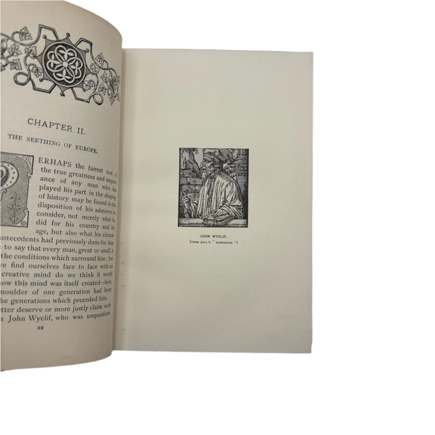 1893 "John Wyclif" Brown Full Tree-Calf Leather Book