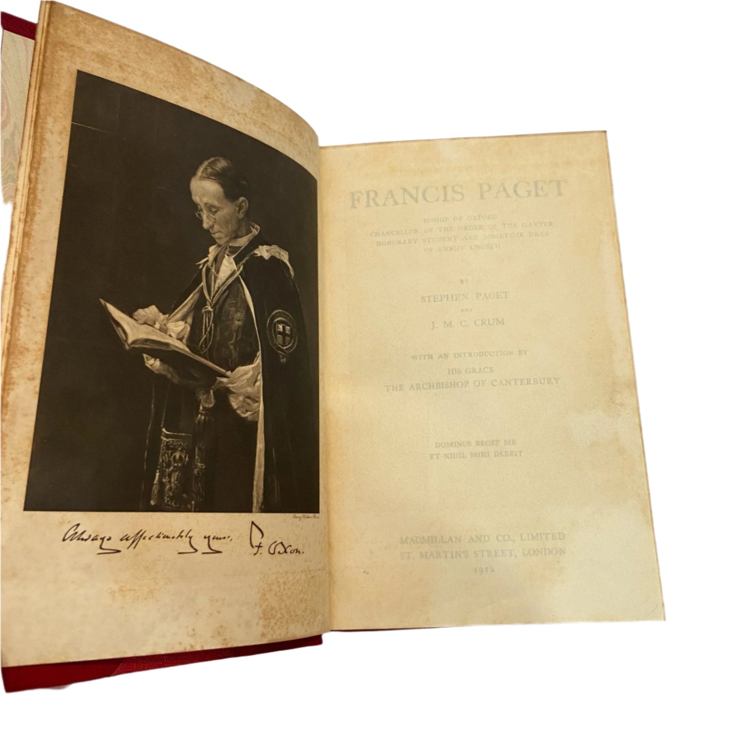 1912 "Francis Paget" Red Half Leather Book