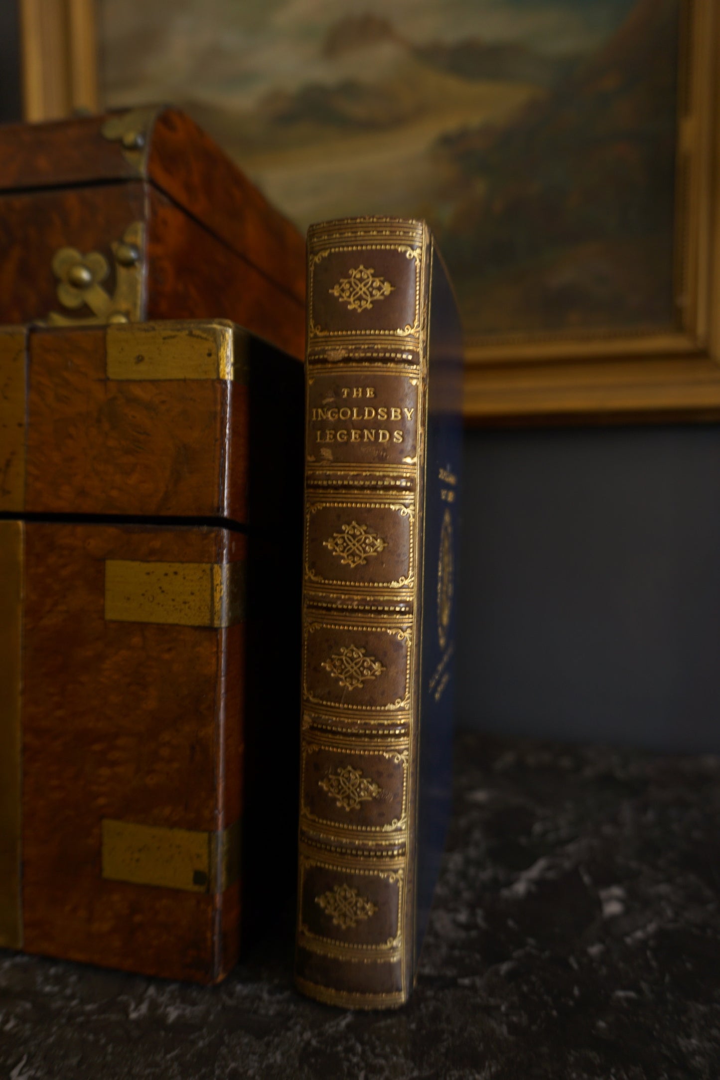 1905 "The Ingoldsby Legends" Blue Full Leather Prize Binding Book