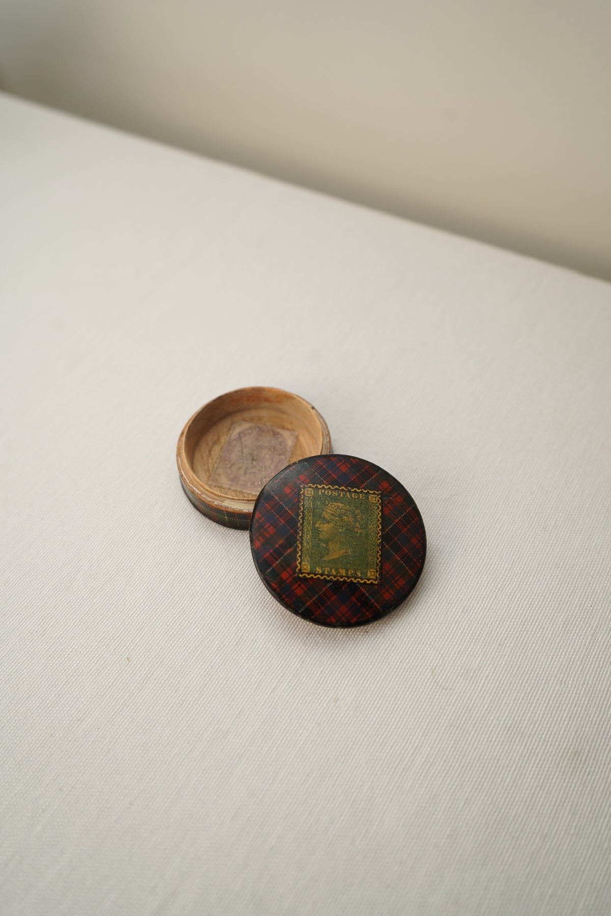 Victorian Scottish Tartanware Stamp Boxes with Queen Victoria Motifs, M'Lean