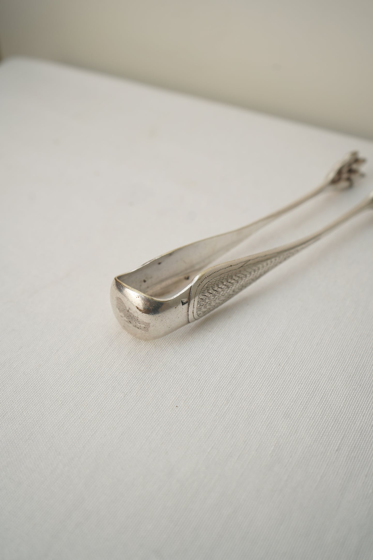 Antique French Silver Plate Sugar Tongs with Paw Feet, c. 1890–1930