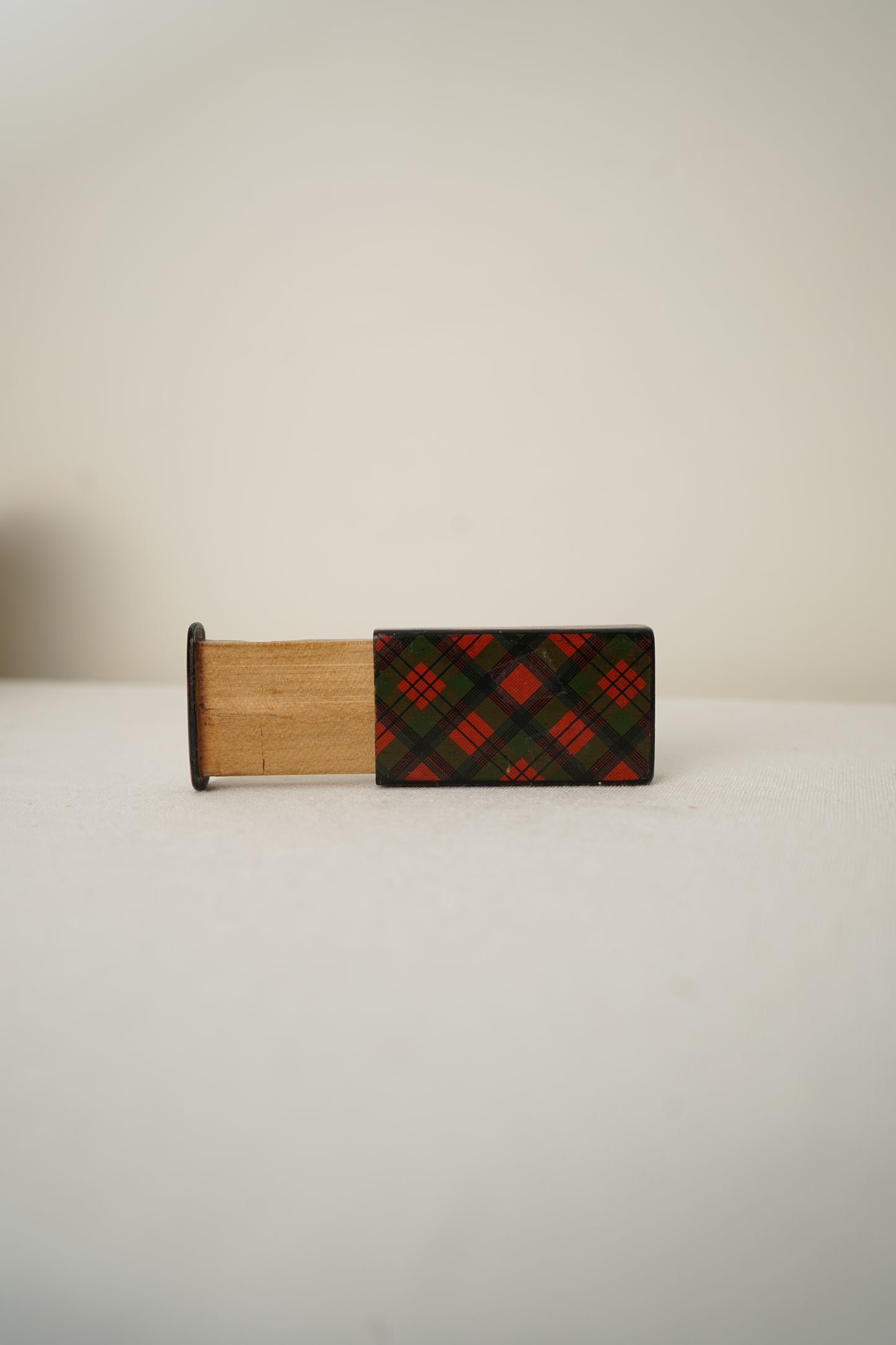 Victorian Scottish Tartanware Sliding Stamp Box, c. 1860–1890