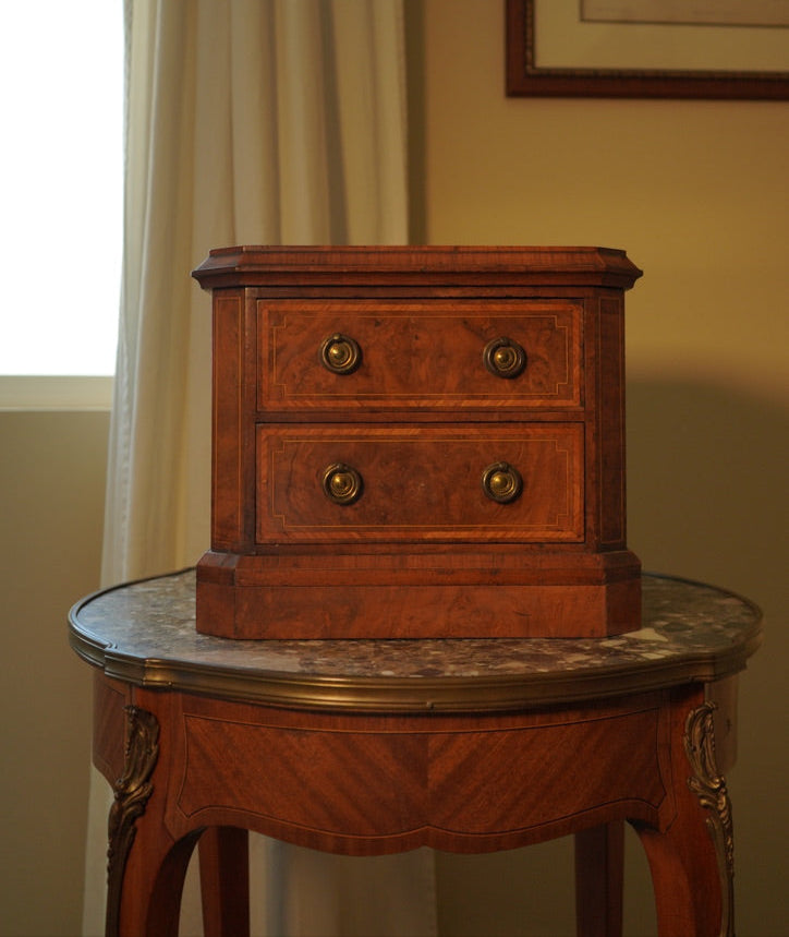 Antique French Louis XVI-Style Guéridon Table with Marble Top and Brass Gallery
