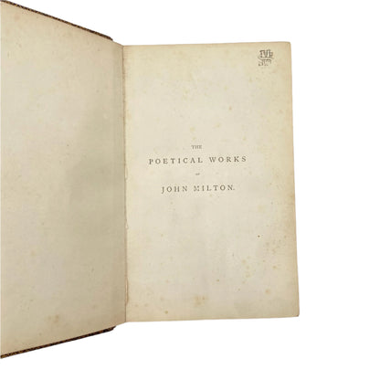 John Milton Poetical Works Victorian Full Morocco Leather
