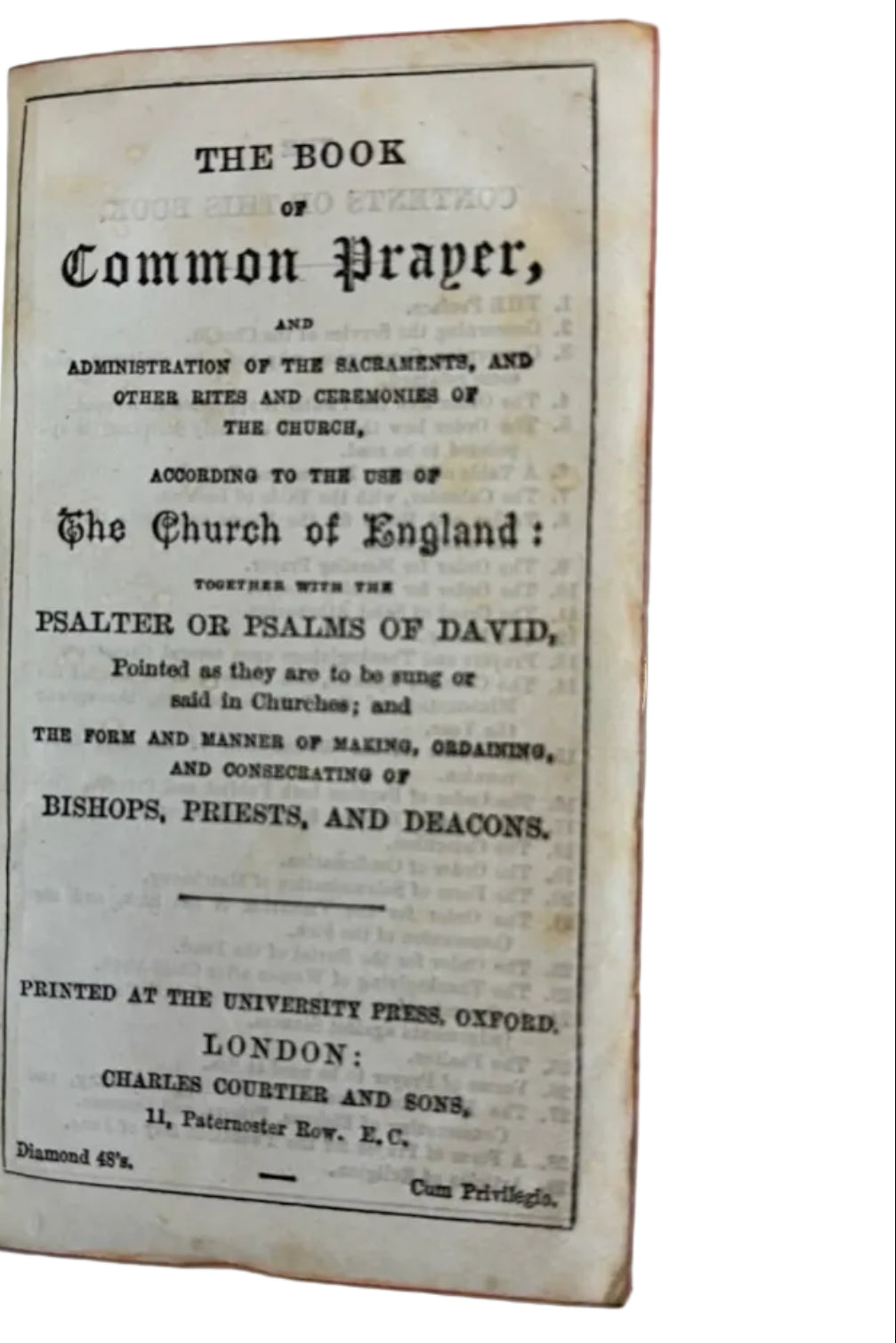 Antique Miniature Book of Common Prayer with Clasp
