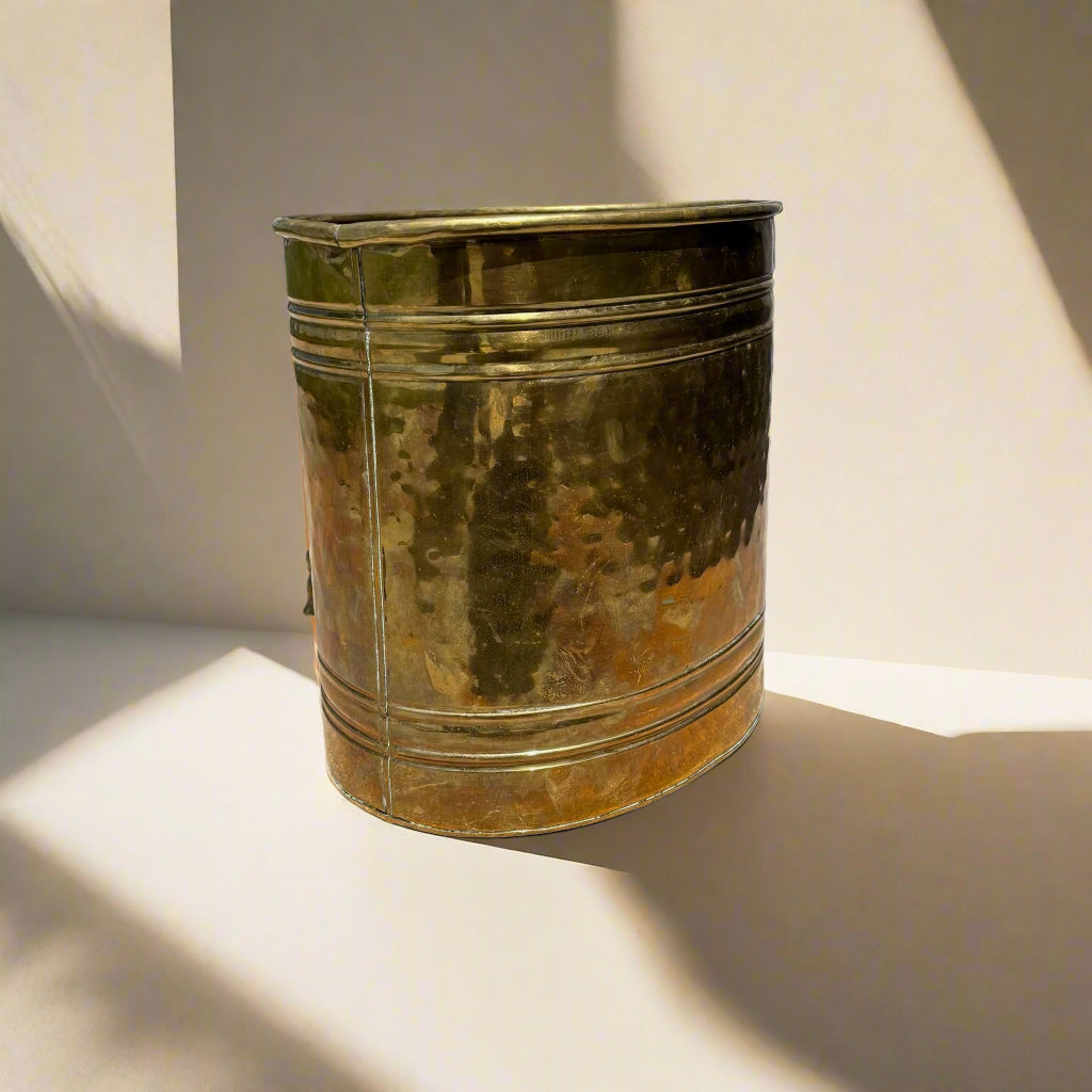 Vintage Brass Planter with Neoclassical Rope Design