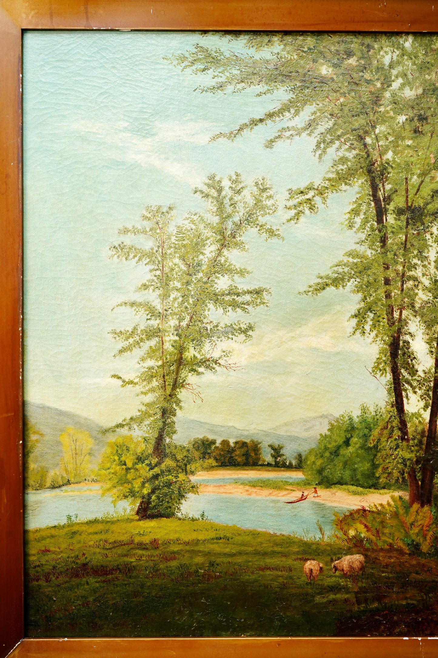 Antique English School Landscape Oil Painting c1860