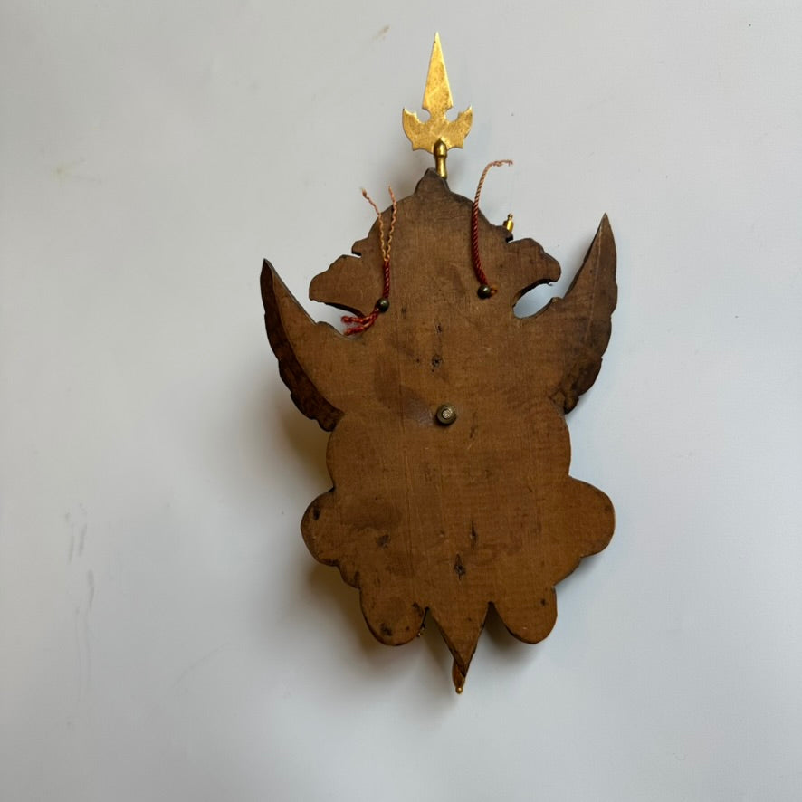 Vintage Spanish Toledo Miniature Wall Plaque | Hand-Carved Heraldic Crest