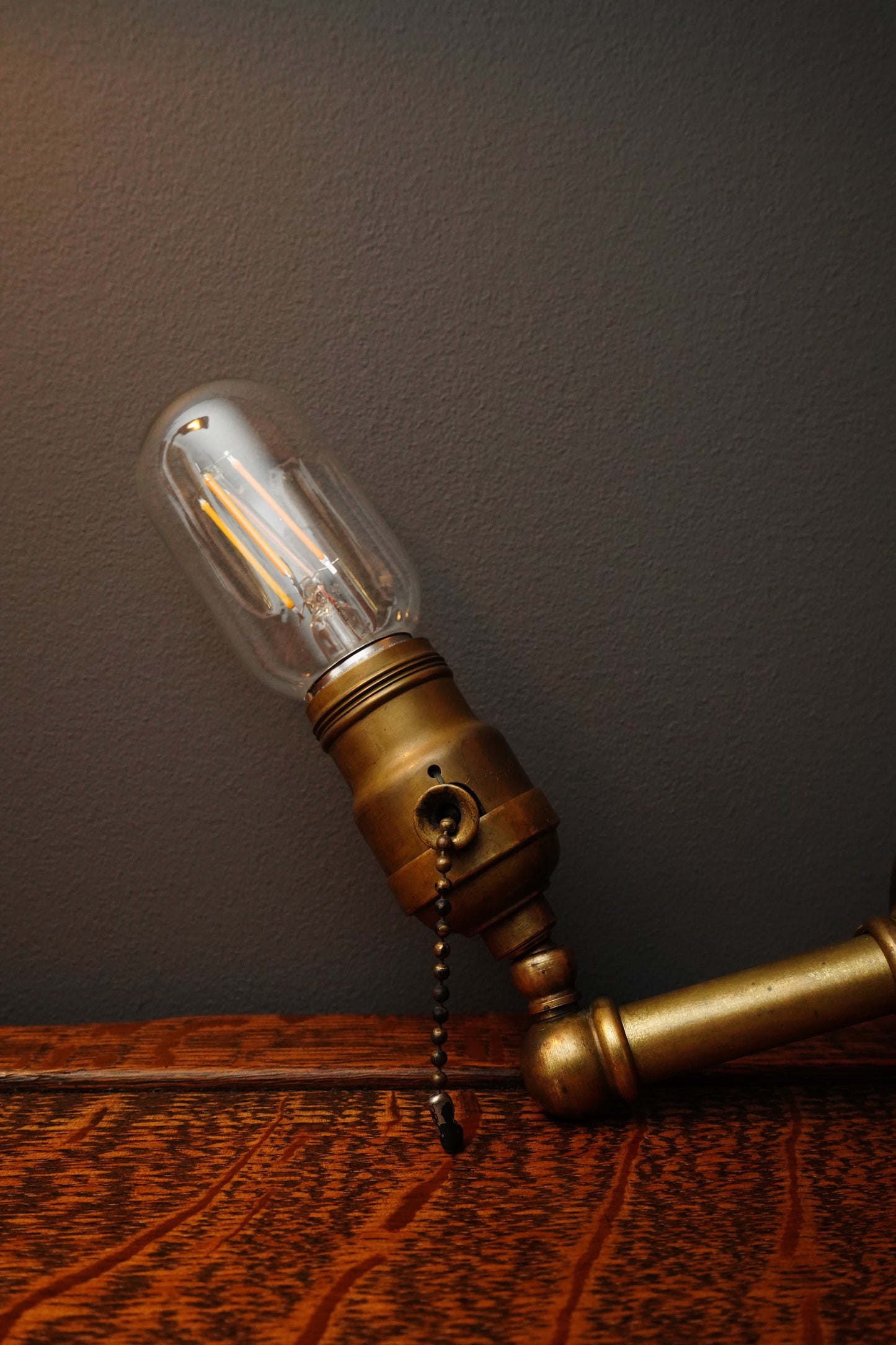 Vintage Brass Plug-In Wall Sconce