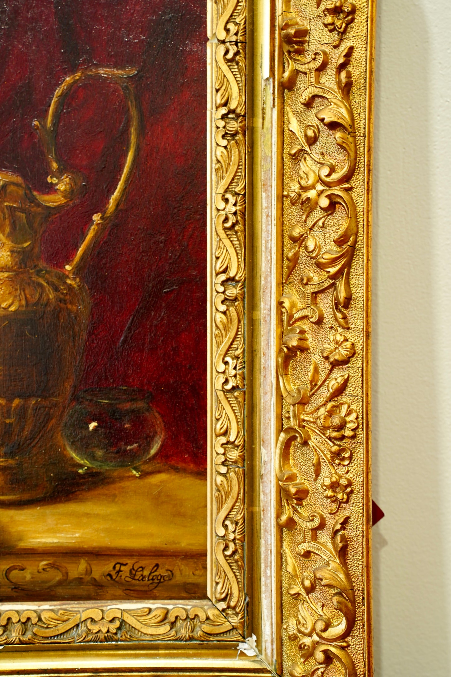 Antique French Oil Painting Still Life, Signed